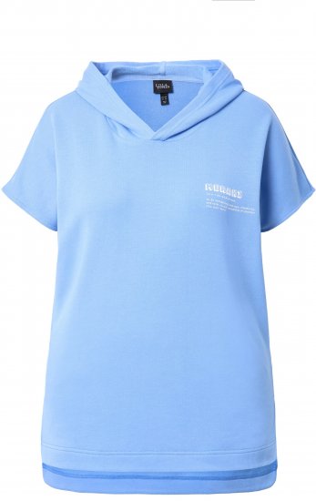Ulla Popken Quick Drying Short Sleeve Hoodie Light Blue - Sudaderas y hoodies - 