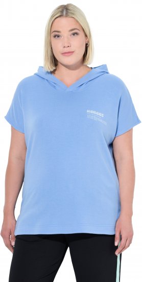 Ulla Popken Quick Drying Short Sleeve Hoodie Light Blue - Sudaderas y hoodies - 