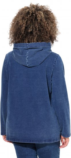 Ulla Popken Perfect Flow Embroidered Hoodie Indigo Denim - Sudaderas y hoodies - 