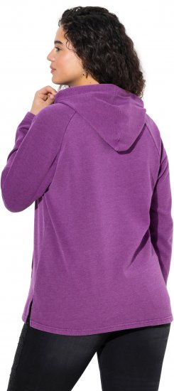Ulla Popken Rhinestone Drawstring Moon Wash Hoodie Light Plum - Sudaderas y hoodies - 