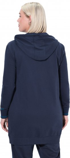Ulla Popken Contrast Piping Zip-Up Hoodie Navy - Sudaderas y hoodies - 