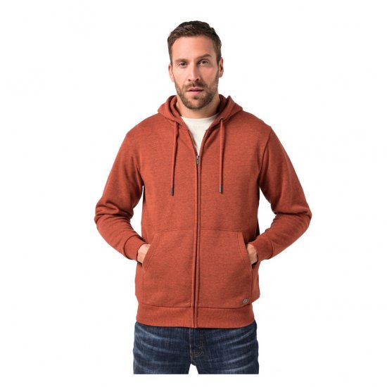 JP1880 Hoodie With Zipper Brick Brown - Sudaderas - Sudaderas 2XL-12XL