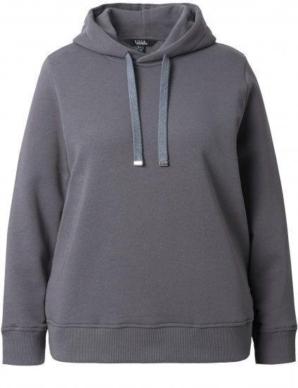 Ulla Popken Relaxed Fit Long Sleeve Hoodie Graphite Grey - Sudaderas y hoodies - 