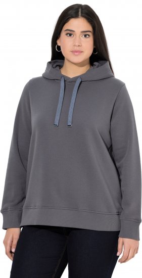 Ulla Popken Relaxed Fit Long Sleeve Hoodie Graphite Grey - Sudaderas y hoodies - 