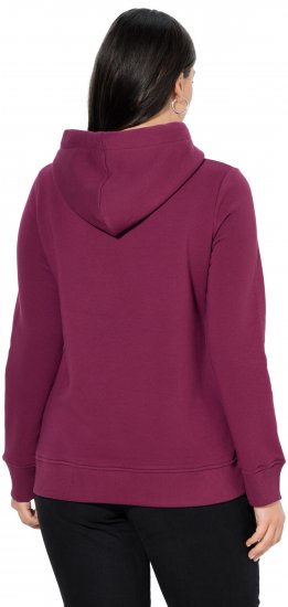 Ulla Popken Relaxed Fit Long Sleeve Hoodie Dark Berry - Sudaderas y hoodies - 