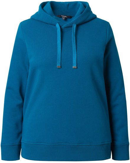 Ulla Popken Relaxed Fit Long Sleeve Hoodie Cerulean - Sudaderas y hoodies - 