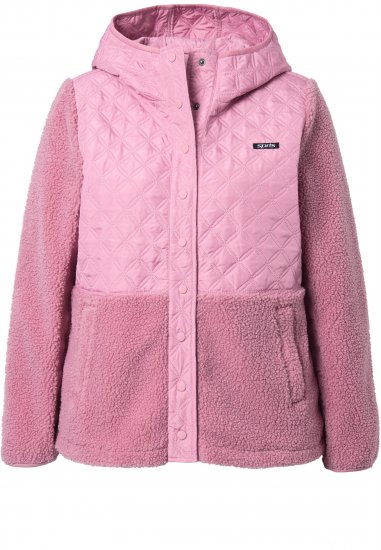 Ulla Popken Mixed Texture Hoodie Wildberry - Sudaderas y hoodies - 