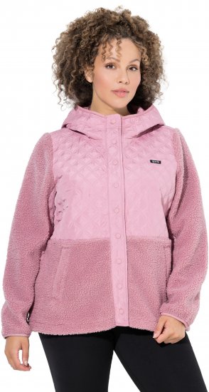 Ulla Popken Mixed Texture Hoodie Wildberry - Sudaderas y hoodies - 