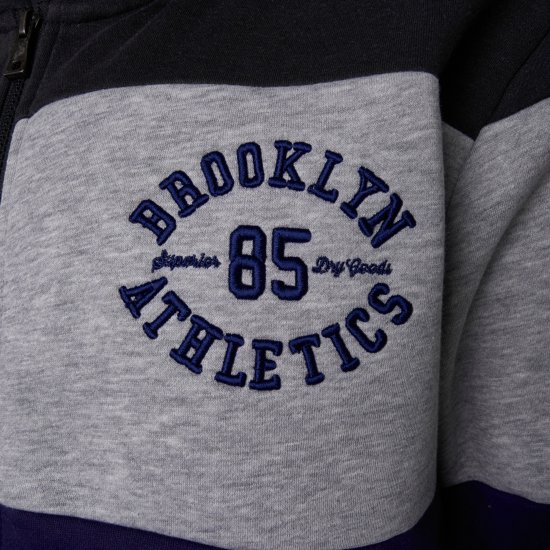 Kam Jeans 7083 Zip Thru Cut & Saw Brooklyn Hoodie Jet Black - Sudaderas - Sudaderas 2XL-12XL