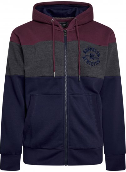 Kam Jeans 7083 Zip Thru Cut & Saw Brooklyn Hoodie Fig - Sudaderas - Sudaderas 2XL-12XL