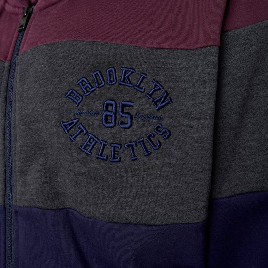 Kam Jeans 7083 Zip Thru Cut & Saw Brooklyn Hoodie Fig - Sudaderas - Sudaderas 2XL-12XL