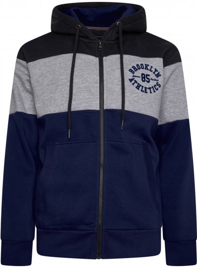 Kam Jeans 7083 Zip Thru Cut & Saw Brooklyn Hoodie Jet Black - Sudaderas - Sudaderas 2XL-12XL