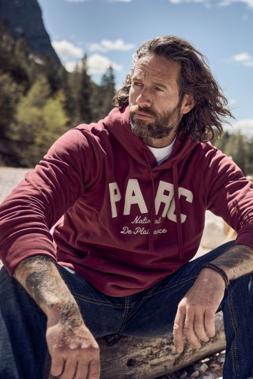JP1880 Hoodie with Embroidery Aubergine - Sudaderas - Sudaderas 2XL-12XL
