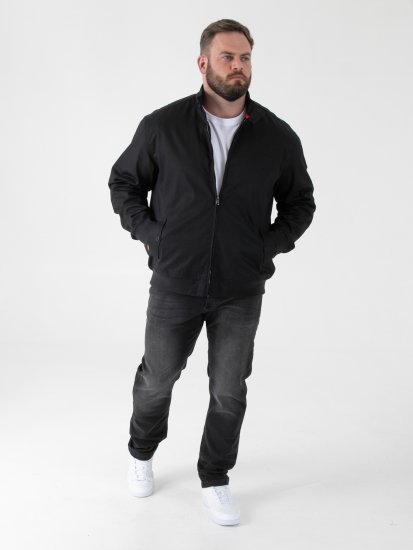 D555 Kent Elastic Rib Hem & Cuffs Harrington Jacket Black - Chaquetas - Chaquetas Tallas Grandes 2XL-8XL