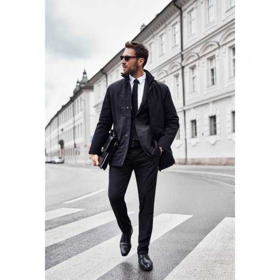 JP1880 Jacket Business Waterproof Windproof Black TALL - ROPA DE HOMBRE MT-6XLT - Tamaños de talle alto