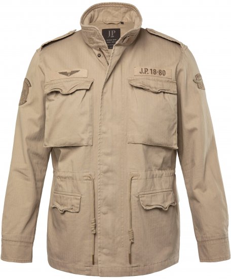 JP1880 Field Jacket with Badges Vintage Look Dark Beige - Chaquetas - Chaquetas Tallas Grandes 2XL-8XL