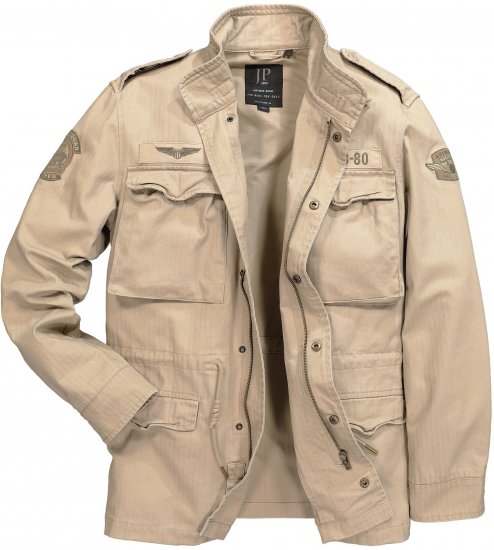 JP1880 Field Jacket with Badges Vintage Look Dark Beige - Chaquetas - Chaquetas Tallas Grandes 2XL-8XL