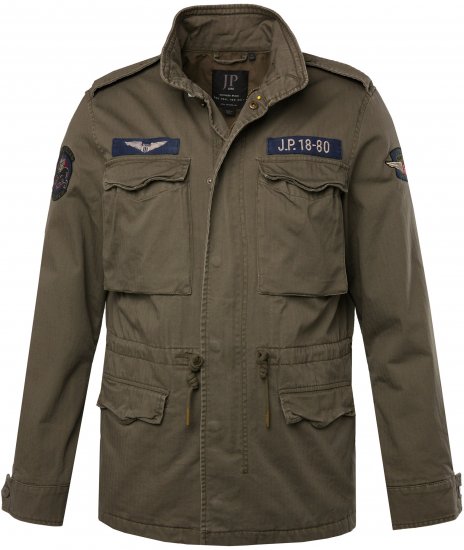 JP1880 Field Jacket with Badges Vintage Look Moss Green - Chaquetas - Chaquetas Tallas Grandes 2XL-8XL