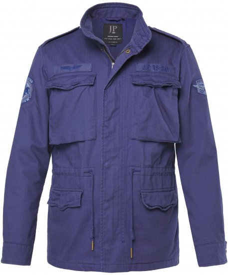 JP1880 Field Jacket with Badges Vintage Look Light Azure Blue - Chaquetas - Chaquetas Tallas Grandes 2XL-8XL