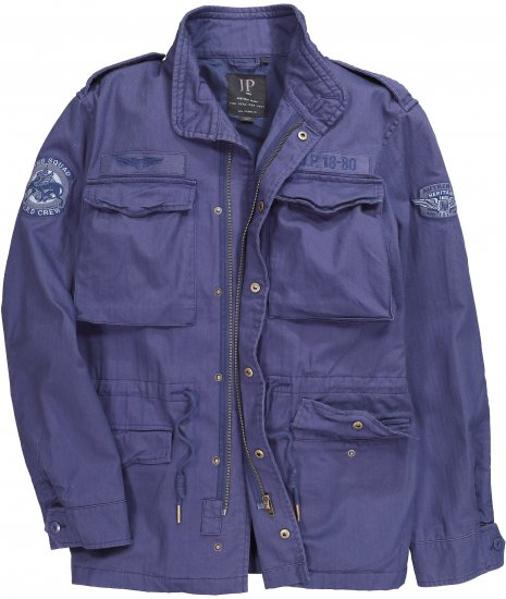 JP1880 Field Jacket with Badges Vintage Look Light Azure Blue - Chaquetas - Chaquetas Tallas Grandes 2XL-8XL