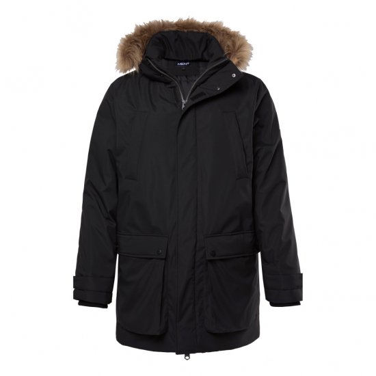 Men Plus Parka With Fur Hood Black - Chaquetas - Chaquetas Tallas Grandes 2XL-8XL