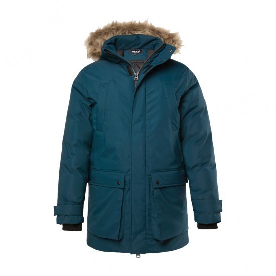 Men Plus Parka With Fur Hood Dark Green - Chaquetas - Chaquetas Tallas Grandes 2XL-8XL