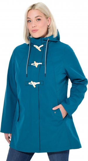 Ulla Popken HYPRAR Water-Repellent Softshell Jacket Teal - Chaquetas - 