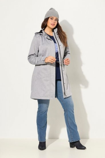 Ulla Popken HYPRAR Melange Softshell Jacket Grey Melange - Chaquetas - Chaquetas para mujer en tallas grandes