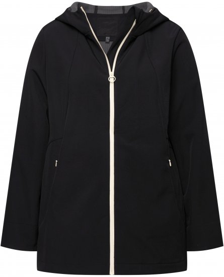 Ulla Popken HYPRAR Water Repellent Softshell Jacket Black - Chaquetas - 