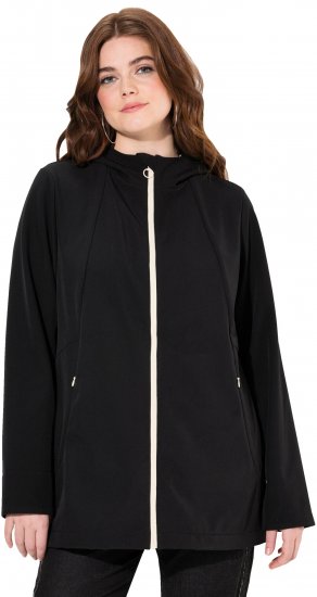 Ulla Popken HYPRAR Water Repellent Softshell Jacket Black - Chaquetas - 