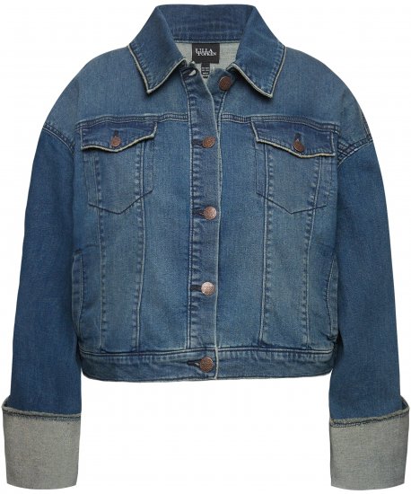 Ulla Popken Wide Cuff Denim Jacket Blue Denim - Chaquetas - 