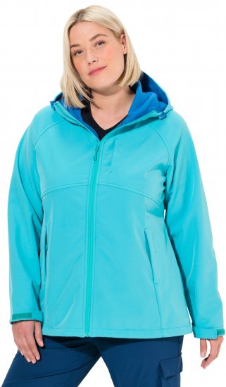 Ulla Popken Softshell Contrast Color Jacket Turquoise - Chaquetas - 