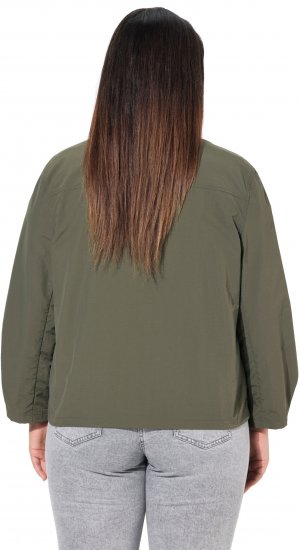 Ulla Popken Cargo Style Elastic Hem Jacket Olive Grey - Chaquetas - 