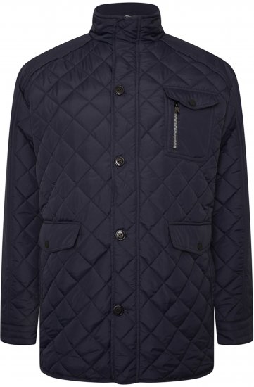Kam Jeans KV139 Heritage Quilted Parka Jacket Navy - Chaquetas - Chaquetas Tallas Grandes 2XL-8XL