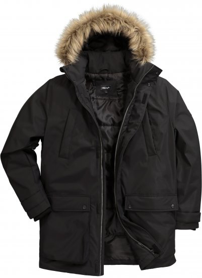 Men Plus Parka With Fur Hood Black - Chaquetas - Chaquetas Tallas Grandes 2XL-8XL