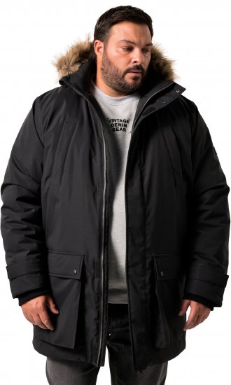 Men Plus Parka With Fur Hood Black - Chaquetas - Chaquetas Tallas Grandes 2XL-8XL