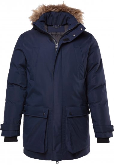 Men Plus Parka With Fur Hood Navy - Chaquetas - Chaquetas Tallas Grandes 2XL-8XL