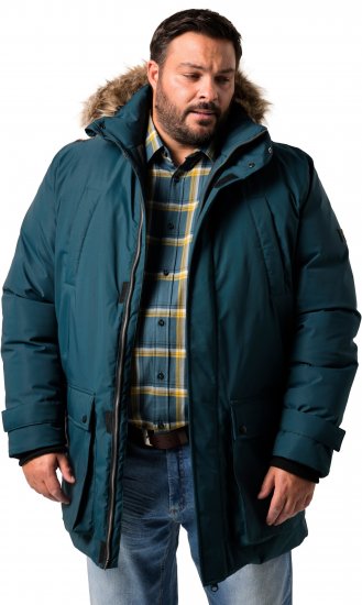 Men Plus Parka With Fur Hood Dark Green - Chaquetas - Chaquetas Tallas Grandes 2XL-8XL