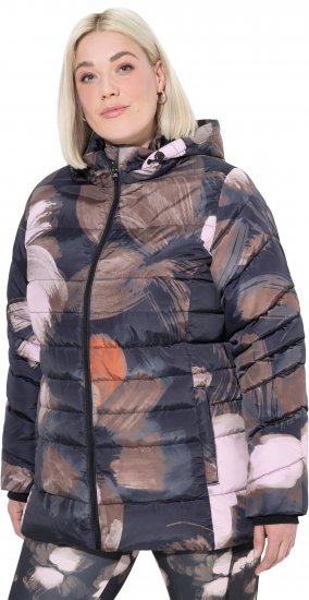 Ulla Popken HYPRAR Water-Repellent Allover Print Jacket Black - Chaquetas - 