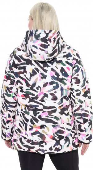 Ulla Popken HYPRAR Water-Repellent Allover Print Jacket Pale Beige - Chaquetas - 