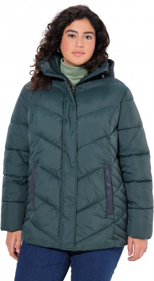 Ulla Popken HYPRAR Reflective Detail Quilted Jacket Dark Green - Chaquetas - 