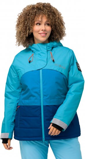 Ulla Popken HYPRAR Colorblock Fully Lined Ski Jacket Bright Turquoise - Chaquetas - 