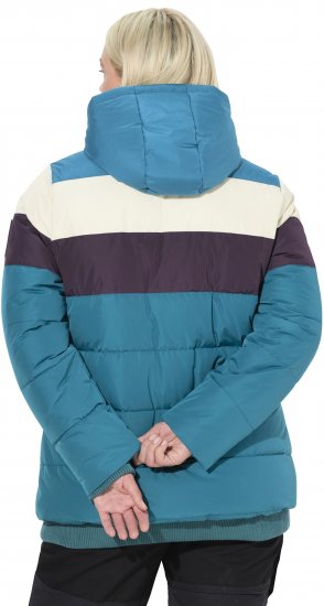 Ulla Popken HYPRAR Striped Triple Function Fully Lined Quilted Jacket Dark Petrol - Chaquetas - 