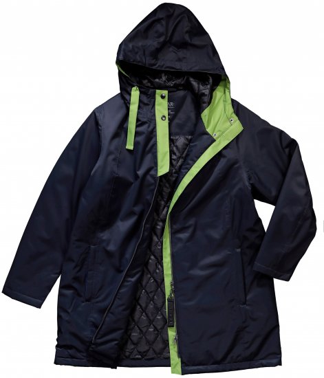 Ulla Popken HYPRAR Triple Function Contrast Trim Quilted Lining Jacket Navy - Chaquetas - 