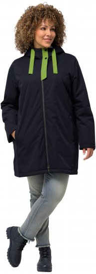 Ulla Popken HYPRAR Triple Function Contrast Trim Quilted Lining Jacket Navy - Chaquetas - 