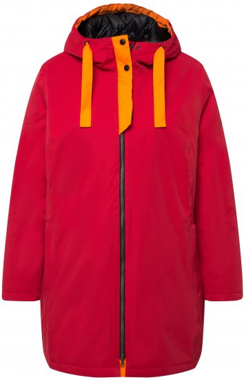 Ulla Popken HYPRAR Triple Function Contrast Trim Quilted Lining Jacket Salsa Red - Chaquetas - 