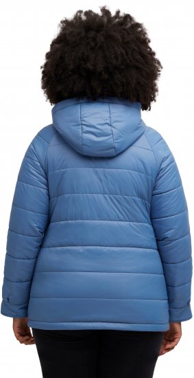 Ulla Popken Reversible Butterfly Print Fully Lined Quilted Jacket Blue Denim - Chaquetas - 