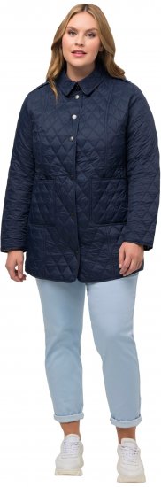 Ulla Popken Quilted Jacket with Plaid Lining Navy - Chaquetas - 