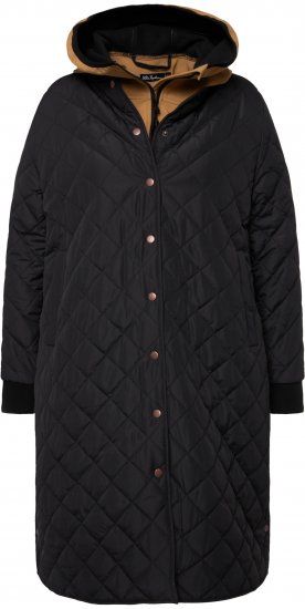 Ulla Popken 2-in-1 Quilted Fleece Lined Coat Black - Chaquetas - 
