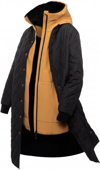 Ulla Popken 2-in-1 Quilted Fleece Lined Coat Black - Chaquetas - 